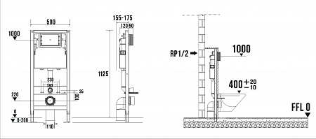 Сенсорная система инсталляции для подвесного унитаза 500х1125 (3 в 1) Terminus Чапаевск - фото 9 Сенсорная система инсталляции для подвесного унитаза 500х1125 (3 в 1) Terminus Чапаевск - фото 9