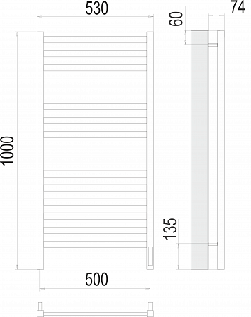 Енисей П12 500х1000  электро (sensor quick touch) Полотенцесушитель TERMINUS  Чапаевск - фото 3