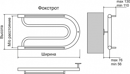Фокстрот AISI 32х2 320х500 Полотенцесушитель  TERMINUS Чапаевск - фото 3