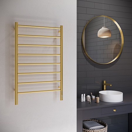 Аврора П8 500х850 Электро Полотенцесушитель TERMINUS Брашированное золото Чапаевск - фото 3