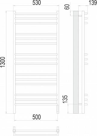 Соренто П15 500х1300 электро (sensor quick touch) Полотенцесушитель  TERMINUS Чапаевск - фото 3