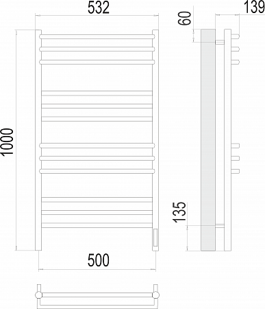 Прато П12 500х1000 электро (sensor quick touch) Полотенцесушитель  TERMINUS Чапаевск - фото 3