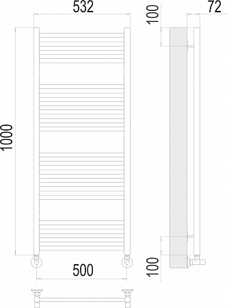 Аврора П20 500х1000 Полотенцесушитель  TERMINUS Чапаевск - фото 3
