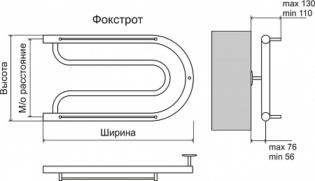 Фокстрот AISI 32х2 320х600 Полотенцесушитель  TERMINUS Чапаевск - фото 3