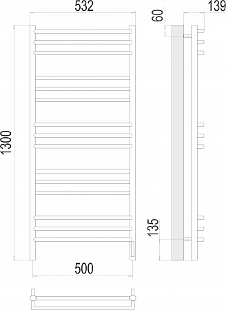 Прато П15 500х1300 электро (sensor quick touch) Полотенцесушитель  TERMINUS Чапаевск - фото 3