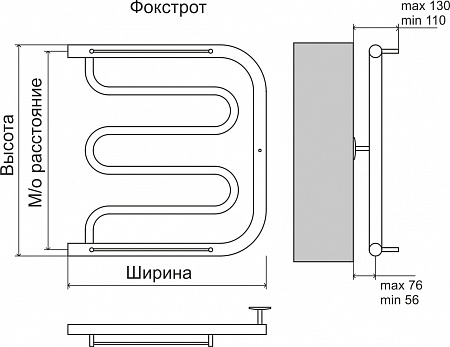 Фокстрот AISI 32х2 600х600 Полотенцесушитель  TERMINUS Чапаевск - фото 3
