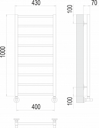 Контур П9 400х1000 Полотенцесушитель  TERMINUS Чапаевск - фото 3