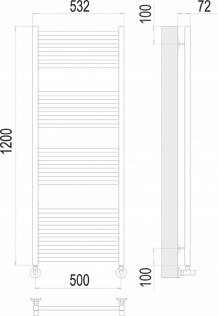 Аврора П22 500х1200 Полотенцесушитель  TERMINUS Чапаевск - фото 3